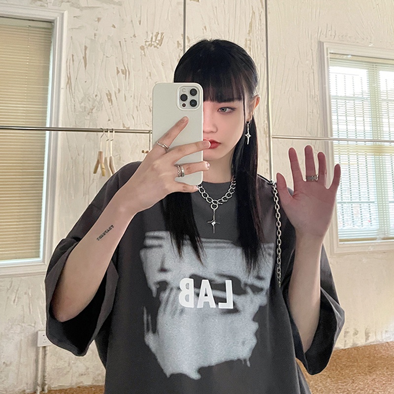 NRVP Áo Thun Nữ Ngắn Tay In Chữ Phong Cách Hàn Quốc