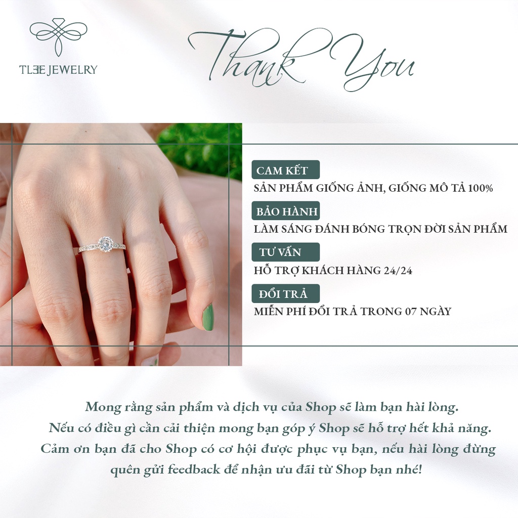 Nhẫn bạc nữ TLEE Jasmine Prince nạm đá sang trọng NCJ A0162