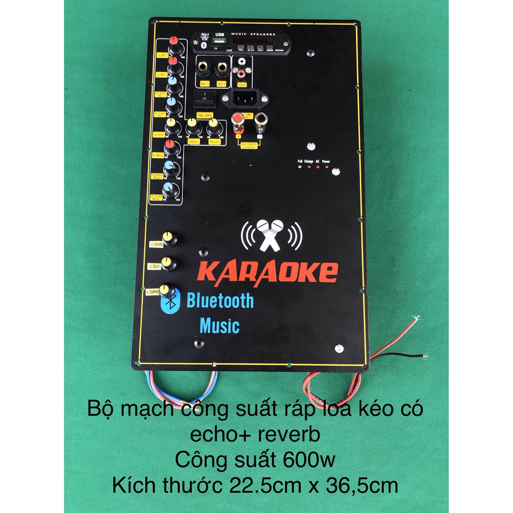 Bộ mạch công suất đơn 600w có echo, reverb