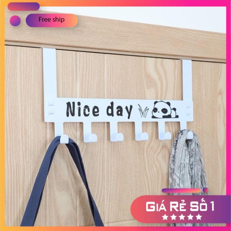 Móc Treo Quần Áo Gắn Sau Cánh Cửa Phòng Sơn Tĩnh Điện Loại 1, In Chữ Nice Day