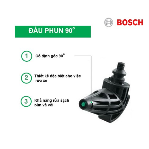 Đầu phun Bosch 90° F016800354 vòi phun 90° mạnh mẽ và tiện lợi cho các máy rửa xe AQT