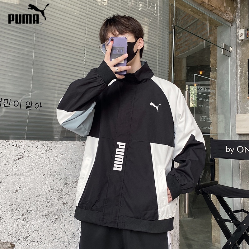 Áo Khoác Thể Thao Puma 100% Chính Hãng Phối Màu Tương Phản Có Khóa Kéo Thời Trang Cho Nam Và Nữ