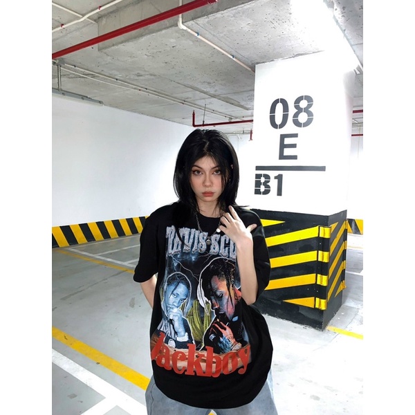 BLANK | Áo Thun JACKBOYS Tay Lỡ Unisex - Đen/Trắng Cổ Tròn