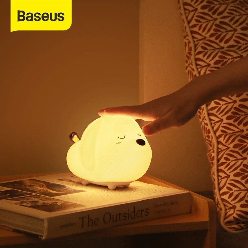 Đèn LED, Đèn Ngủ Hình Thú Dễ Thương Baseus Cute Series Silicone Night Light Với Dung Lượng Pin 1100mah, Cảm Biến Sáng