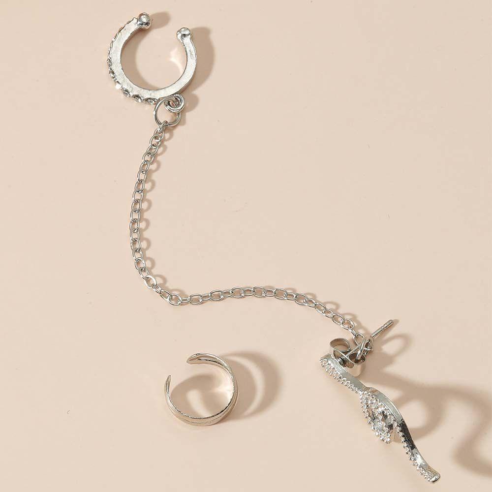 Bông Tai Dạng Kẹp Hình Rắn Bằng Hợp Kim Phong Cách Punk Hip Hop Đơn Giản Cho Nam