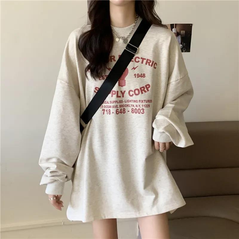 Áo thun dài tay dáng rộng oversize cá tính theo phong cách hàn quốc
