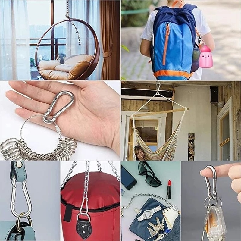 1 móc khóa chữ D bằng hợp kim nhôm đa năng màu sắc ngẫu nhiên