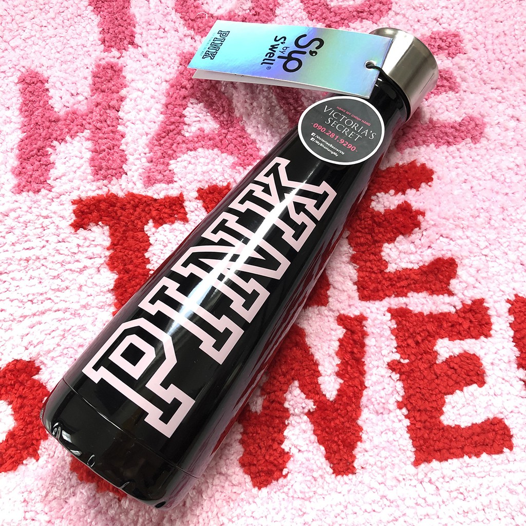 Bình nước tập gym, thể thao, bình giữ nhiệt, ly nước siêu đẹp Victoria's Secret - Thermo Flask - Hàng nhập USA