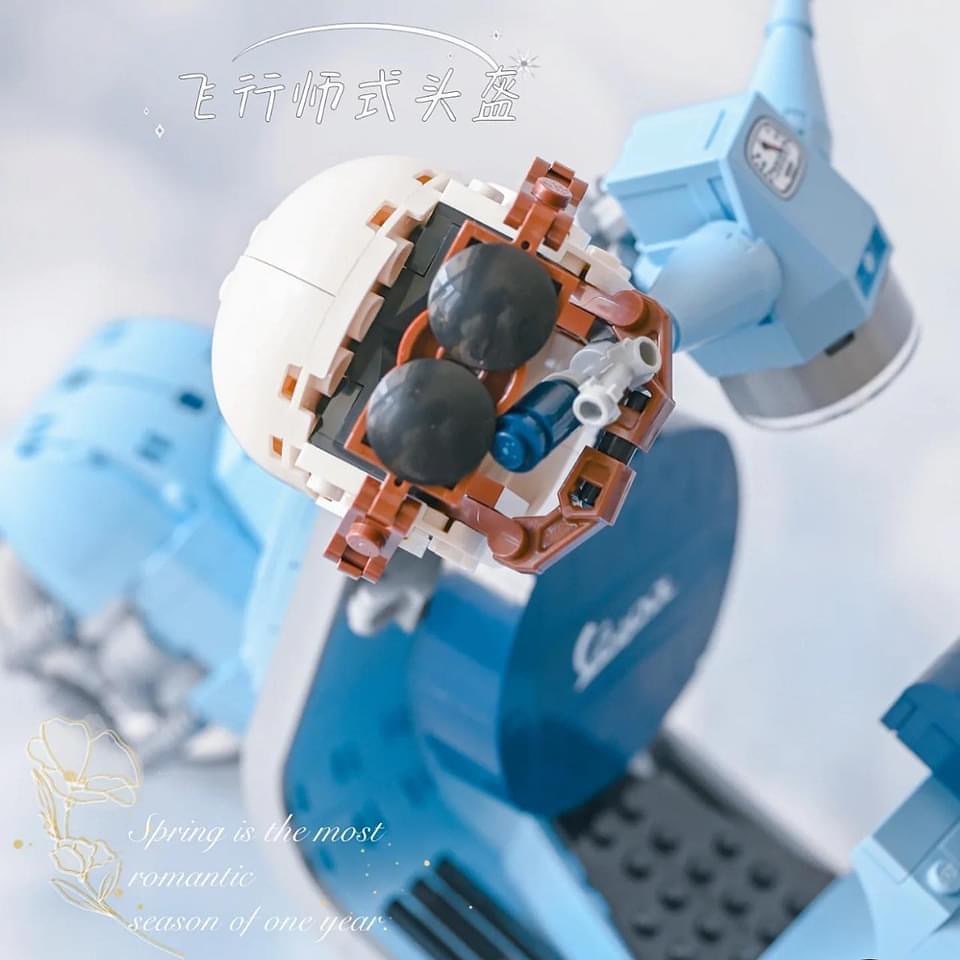 Đồ chơi xếp hình XE VESPA 125 | Đồ chơi lắp ráp xe Vespa cổ điển màu xanh lịch lãm