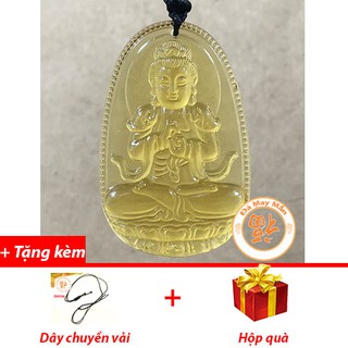 Mặt Dây Chuyền Phật Bản Mệnh Như Lai Đại Nhật Lưu Ly Vàng