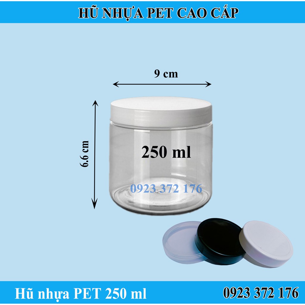 [GIÁ GỐC ] Hộp Hũ Nhựa PET 250ml  Nắp Nhựa - Đựng Thực Phẩm Đồ Khô Ngũ Cốc