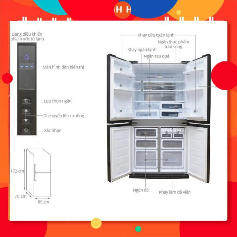 [FREE SHIP] Tủ lạnh 4 cửa Sharp Inverter SJ-FX631V-SL | SJ-FX630V-ST 626 lít ( Hàng chính hãng, BH 1 năm )