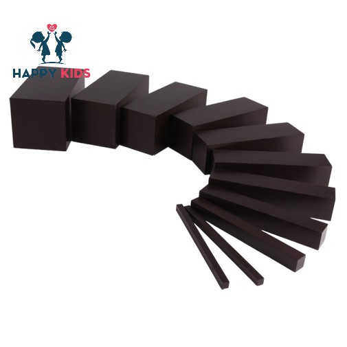 Bộ Thang Nâu - Giáo Cụ Montessori - Đồ Chơi Tư Duy Phát Triển Toán Học Bằng Gỗ - Loại Đẹp