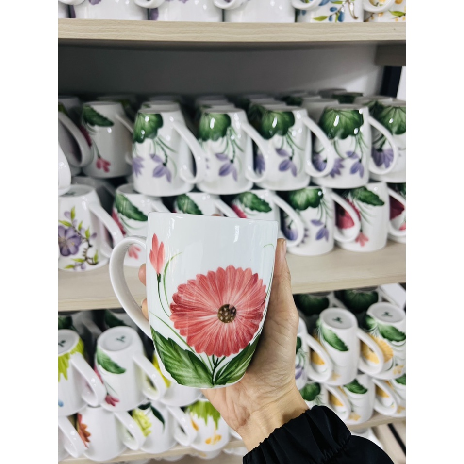 Cốc uống nước decor Cốc sứ, Ly sứ Cute, Gốm sứ Bát Tràng hàng vẽ tay 400ml