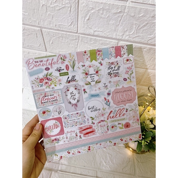Sticker theo tờ trang trí love box , khung ảnh 3D ,Scrapbook chủ đề Happy và Happy Brithday không dán decal