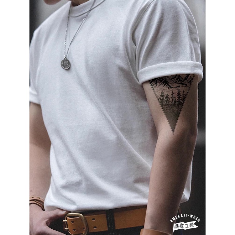 Áo thun MADEN cotton dày dáng rộng màu trơn phong cách cổ điển mỹ thời trang cho nam 300g