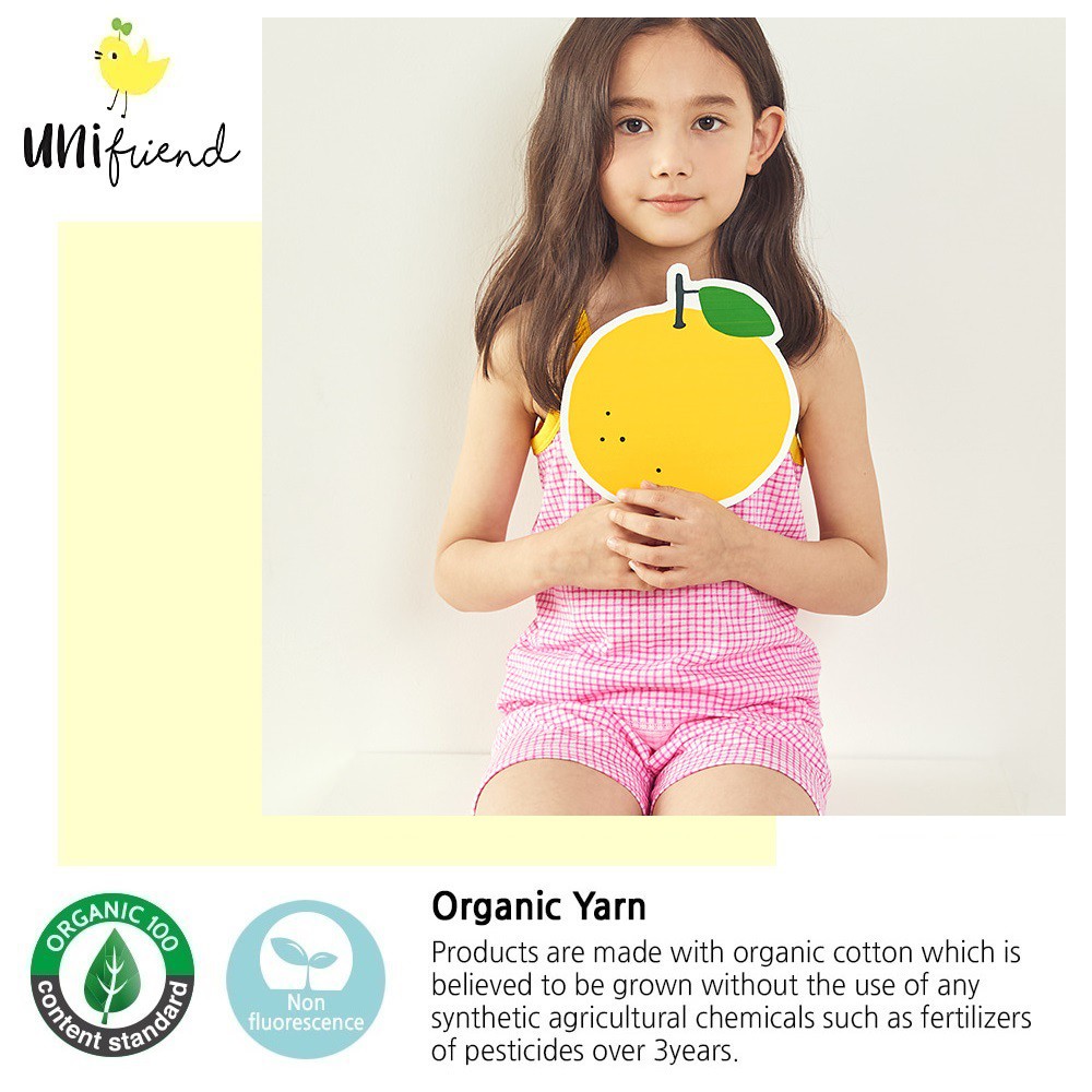 Bộ Đồ Ngủ Không Tay 100% Cotton Hữu Cơ Dành Cho Bé Gái