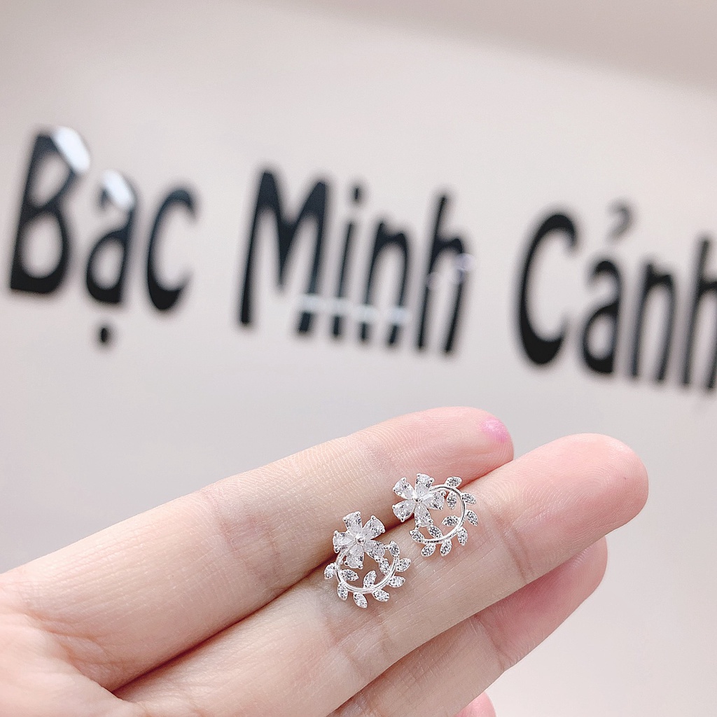 Bông Tai Bạc Hoa Lá - Minh Canh Jewelry