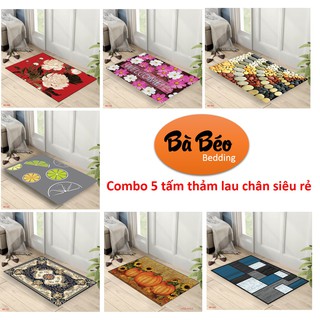 combo 5 tấm thảm lau chân, thảm chùi chân bali chống trơn trượt in 3d siêu đẹp kích cỡ 40x60cm đẹp hơn thảm san hô