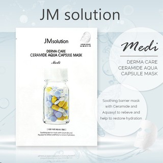 JM Solution- Mặt Nạ Thuốc Vàng Cấp Ẩm Phục Hồi Cho Da Khô Derma Care Ceramide Aqua Capsule Mask Medi