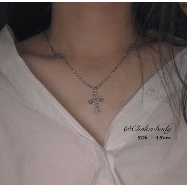 Dây chuyền Thánh Giá ( dây inox mặt xi màu bạc )