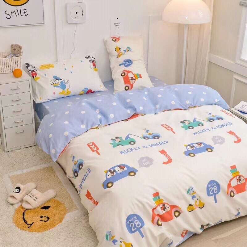 Set Chăn Ga Gối Hàng Nhập Khẩu Cao Cấp 4 Món vũ trụ Dành Cho Bé Trai