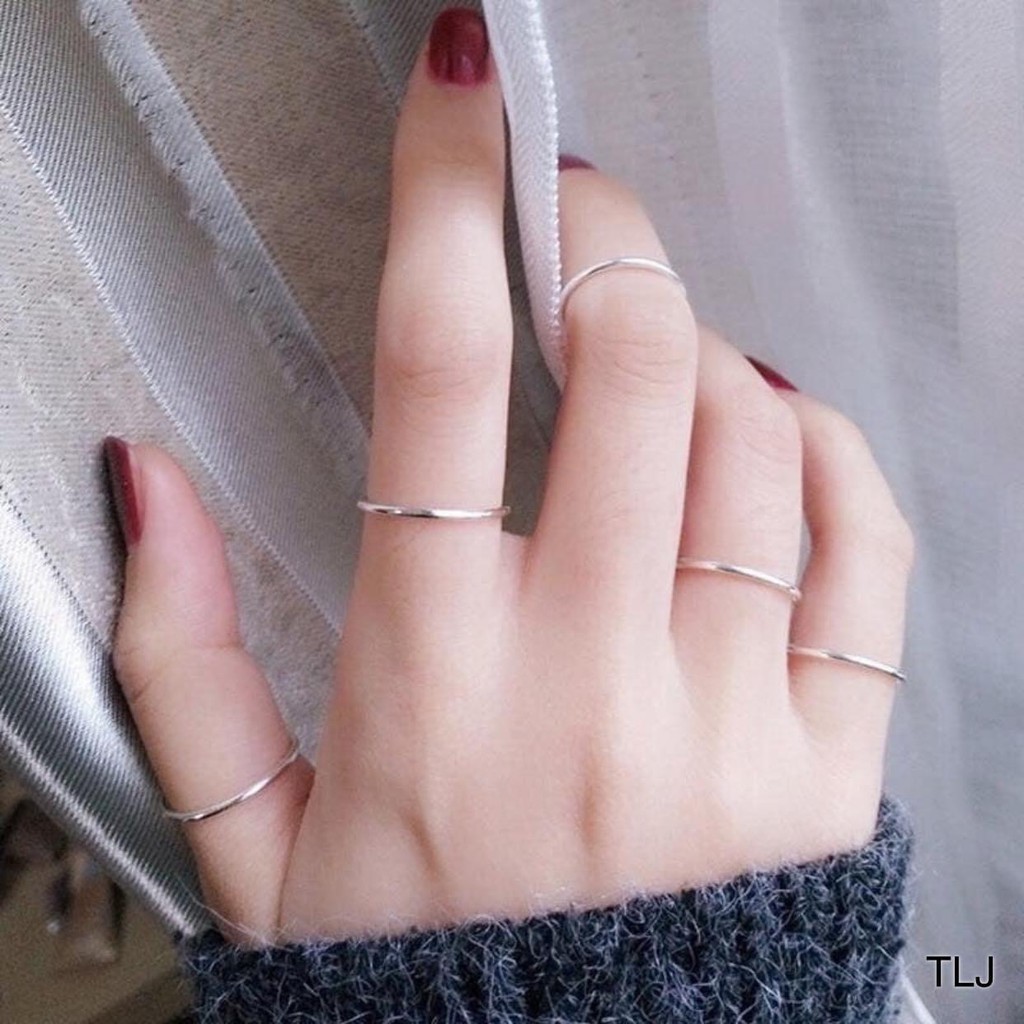 Nhẫn trơn bạc đẹp ⚡GIÁ TẠI XƯỞNG⚡ nhẫn bạc nữ thiết kế mẫu mã tinh tế sắc nét-Bạc Pmj