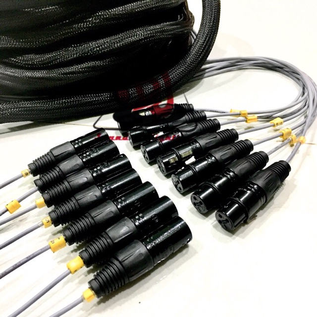 Dây Mic trống 7 đầu Jack 10m dây micro drum 7 Jack canon đực cái dài 10m microphone drum Jack canon day Mic