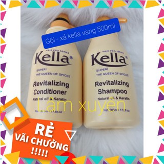 🍓FREESHIP😍Dầu gội xả Kella vàng phục hồi tóc hư 500ml chính hãng 100% giữ màu siêu thơm mềm mượt phủ lụa tóc đã uốn duỗi
