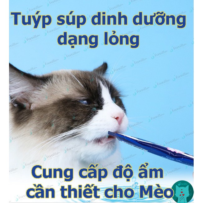 [MỀM MỊN]Thức Ăn Mềm Cung Cấp Độ Ẩm JFamille, Súp Thưởng Dinh Dưỡng Cho Mèo Vị Cá Hồi&amp;Gà. TĂNG ĐỀ KHÁNG. Gói 15g - JF80