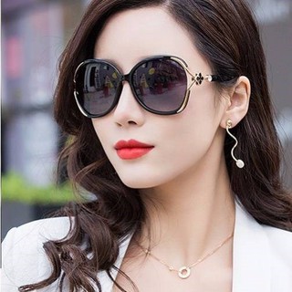 Kính mát nữ oversize gọng cỏ 4 lá Chống tia UV 400 Kính râm Mẫu mới 2019 cá tính thời trang hàn quốc K5863