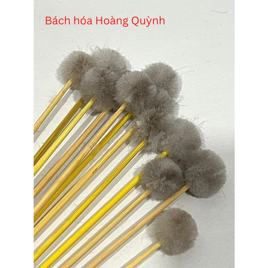 5 cây bông ngoáy tai  bông ráy tai , bông se tai thân gỗ đầu lông màu xám tự nhiên.