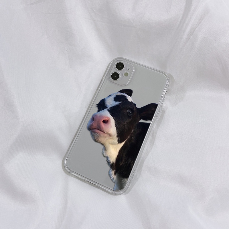 Ốp Điện Thoại Chống Sốc Họa Tiết Bò Sữa Cho Iphone 13 Pro 11 Pro Max Xr 6s 7 8 Plus 14 Mini 12 Pro Xs Max