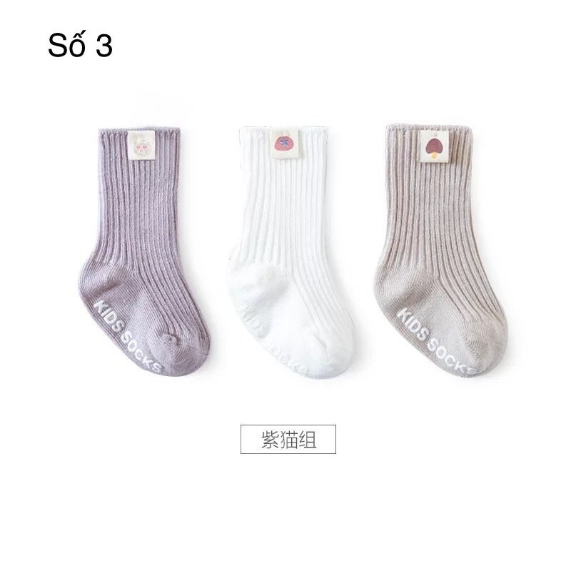 Set 3 tất trơn màu Nemo baby