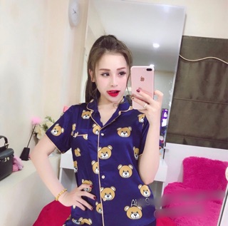 Bộ lụa ÁO CỘC QUẦN LỬNG hoạ tiết