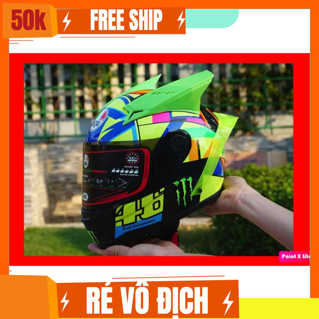 MBH AGU ĐA SẮC +Đuôi gió AGV + sừng BATMAN