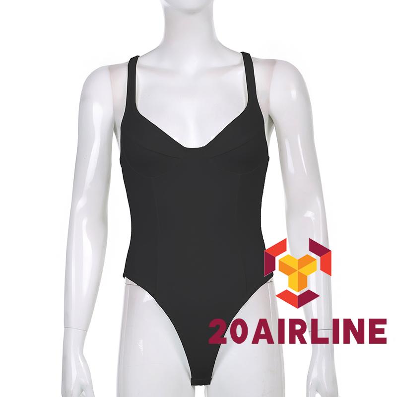 ♀Hy♠Áo Liền Quần Màu Trơn Cổ Chữ V Sâu Không Tay Nâng Ngực Cho Nữ | BigBuy360 - bigbuy360.vn