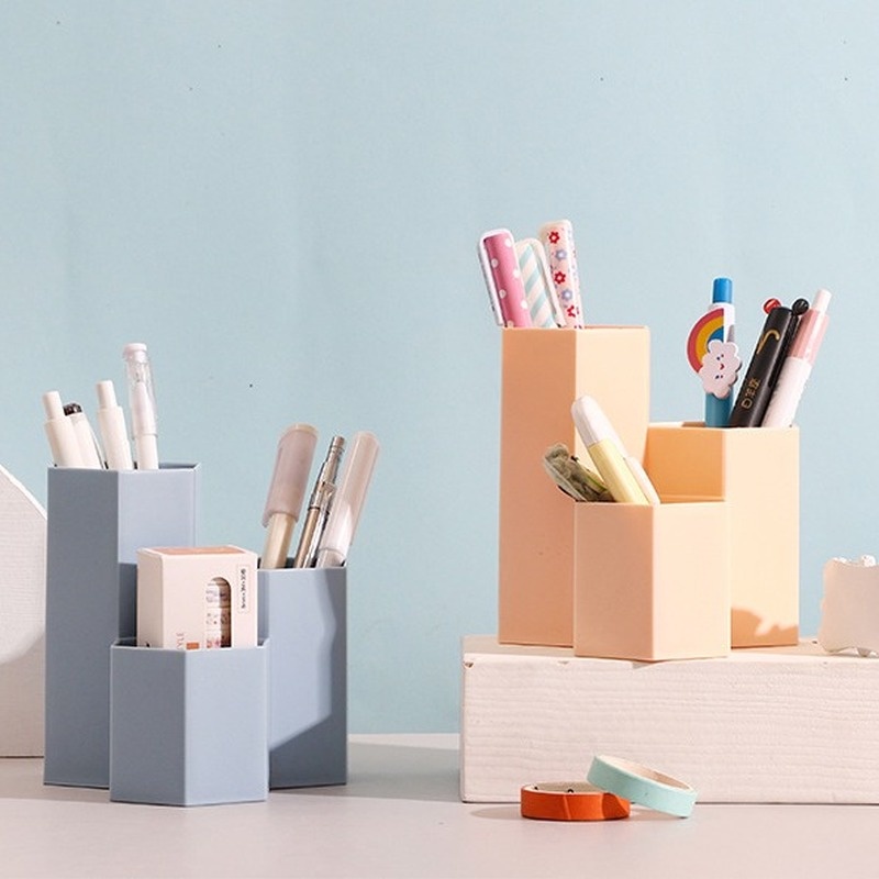 [Hàng mới về] Ống đựng cọ trang điểm thiết kế lục giác cỡ lớn đa năng tiện dụng