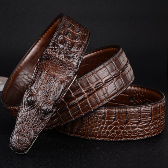 Thắt Lưng Da Nam Hình Cá Sấu Siêu Đẹp Khóa cài dây dài 1m2 dây nịt nam Thời Trang Sang Trọng Mạnh Mẽ Dễ Phối Đồ