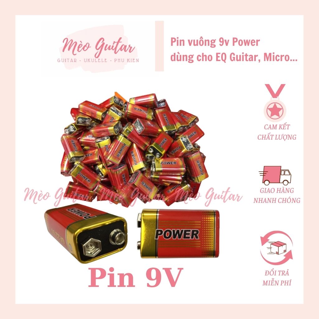 Pin Vuông 9V | Pin cho EQ Lc5 Fishman Metb12 | Pin 9V vuông test mạng và MIC không dây và các thiết 