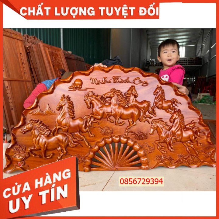 Tranh Gỗ MÃ Đáo Thành Công Hình Quạt