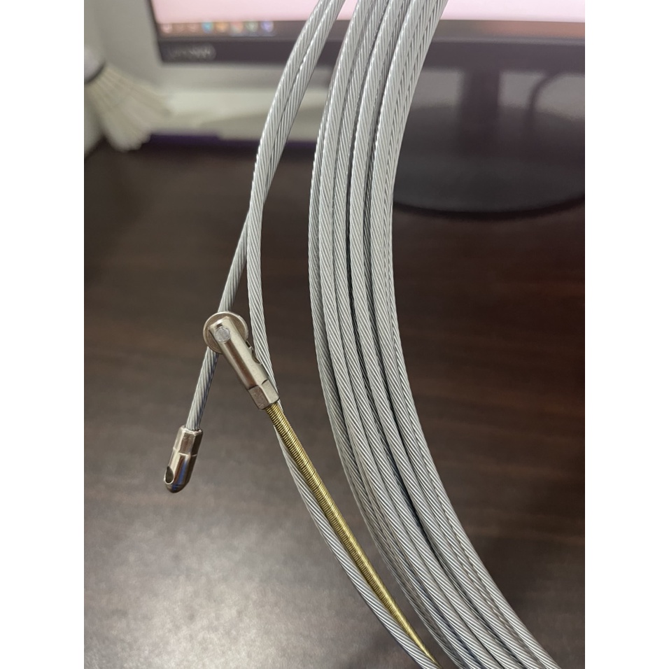 Dây Mồi Luồn Dây Điện Cáp Thép Dày 3.0mm  Có bánh xe - Dây mồi cáp trần luồn ống