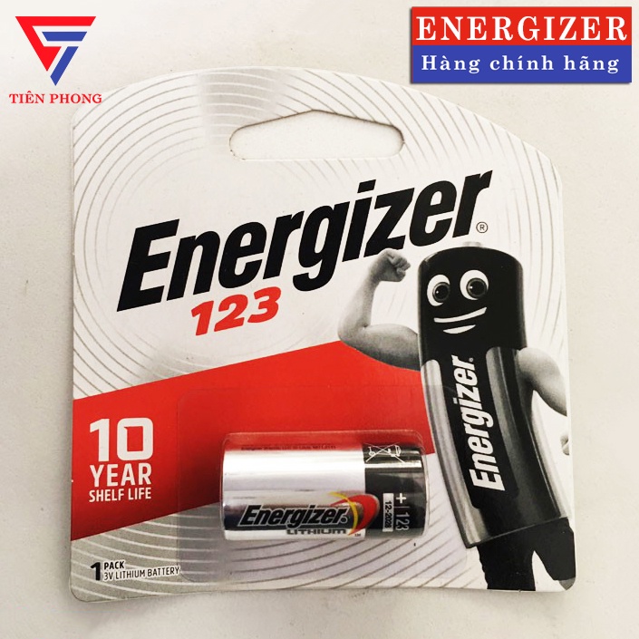 Pin CR123, CR123A Energizer 3V Lithium chính hãng - Vỉ 1 viên pin cho máy ảnh