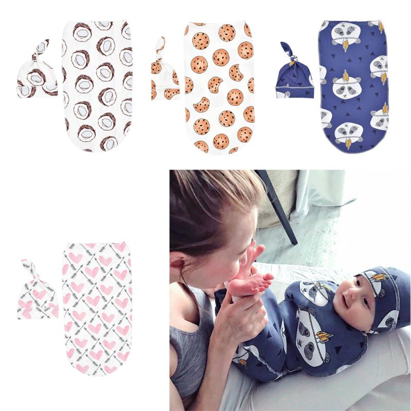 Túi Ngủ Kèm Nón Xinh Xắn Dành Cho Bé Sơ Sinh 0-6 Tháng Tuổi