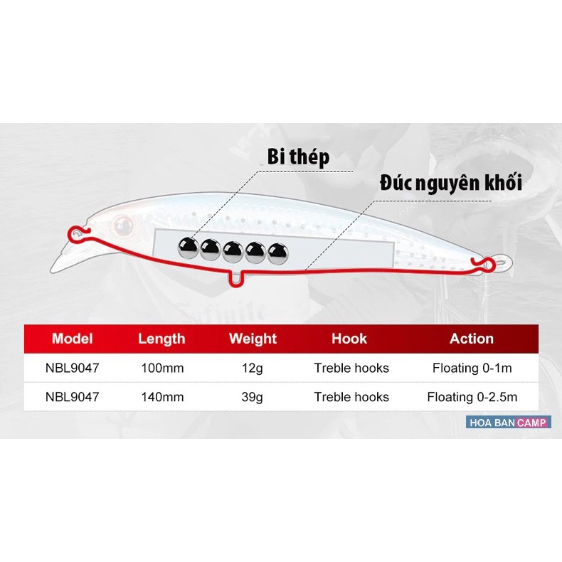 Mồi Lure NOEBY 9047 | 10cm – 12g