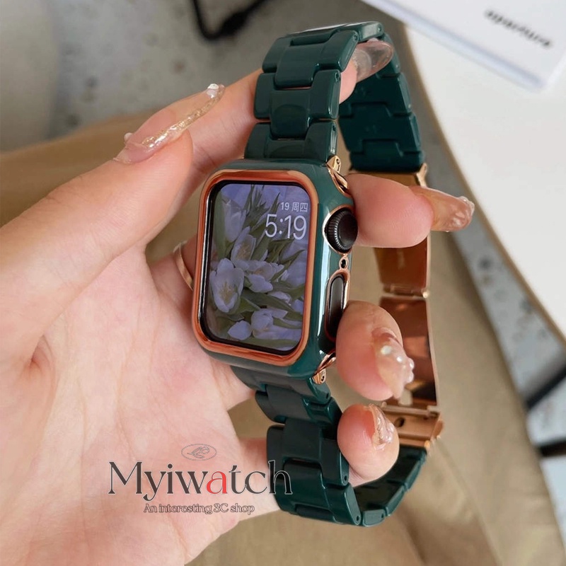 Dây đeo đồng hồ thông minh resin gốm có/ không có vỏ bọc thích hợp cho iWatch 6 SE 5 4 3 2 1 42mm 38mm 40mm 44mm 40mm