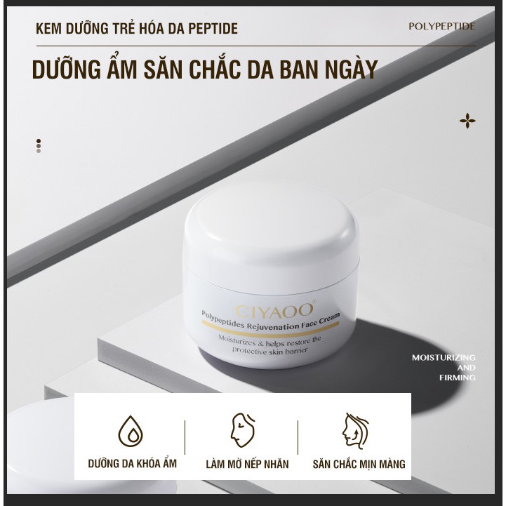 Bộ Kem Dưỡng Giảm Mụn &amp; Làm Sáng Da Ciyaoo Peptide &amp; Caviar Ngày – Đêm 40g x2 hộp QX0057