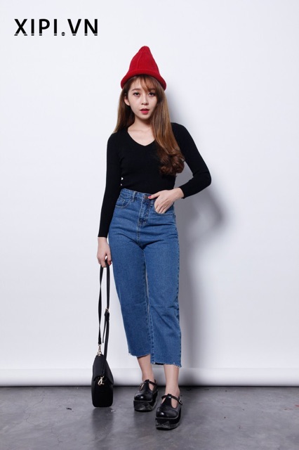 [S01] Quần Jean nữ dài lưng cao ống loe rộng cao cấp bao chất chuẩn shop - A432 | BigBuy360 - bigbuy360.vn