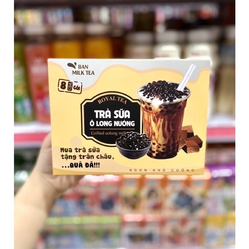 1 HỘP TRÀ SỮA BANMILK TEA Trân châu đường đen/ Olong Nướng/ Socola