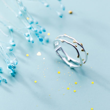 Nhẫn Hở Hình Chiếc Lá Xinh Xắn Có Thể Điều Chỉnh Kích Cỡ